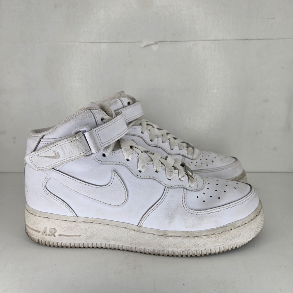 Nike Air Force‎ 1 Mid Triple White Youth Sz  7Y  Women's 8.5  Shoes Sneakers AF1
